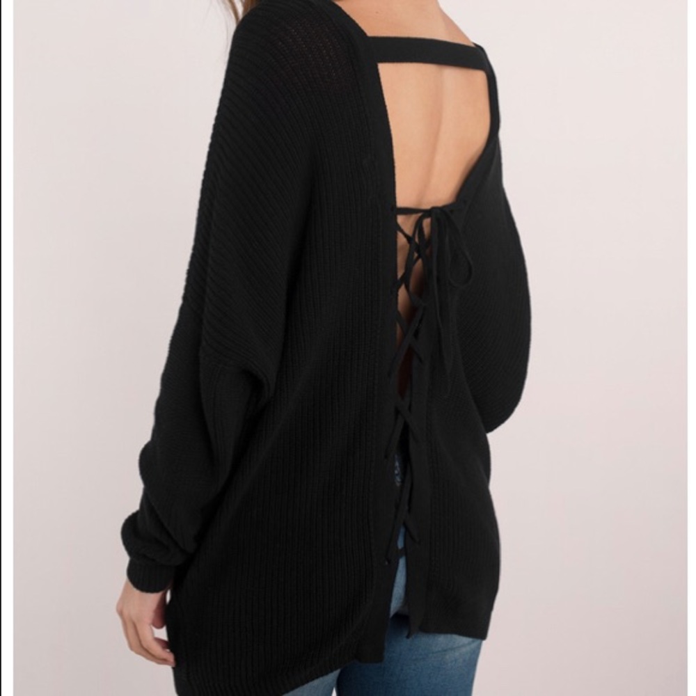 Cozy lace up sweater
